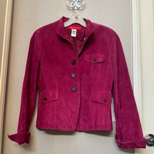 Women's fuchsia leather jacket